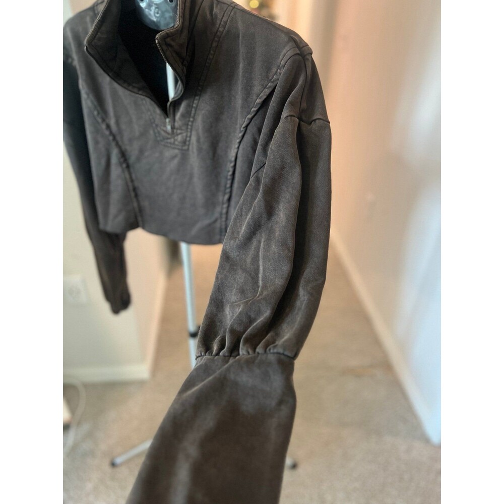 Urban Outfitters Out from Under 1/4 Zip Cropped Sweatshirt Women’s Size Large - Picture 3 of 12